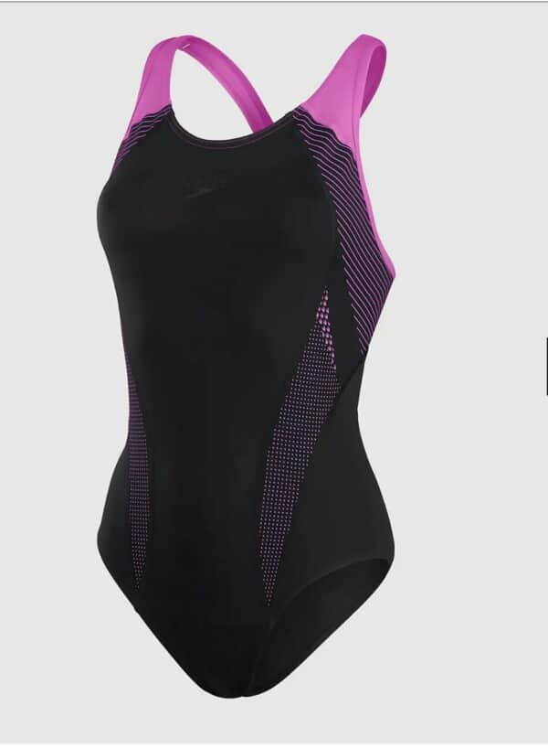 Цял бански за жени Speedo Plim Openback Purple Black - Image 4