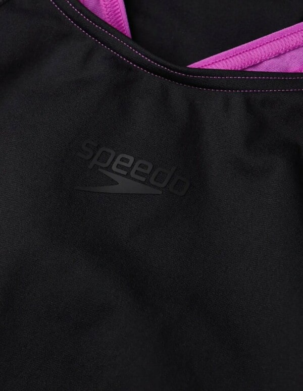 Цял бански за жени Speedo Plim Openback Purple Black