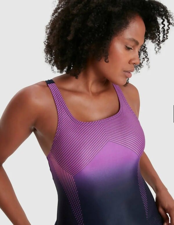 Цял бански за жени Speedo Medalist Purple Black - Image 3