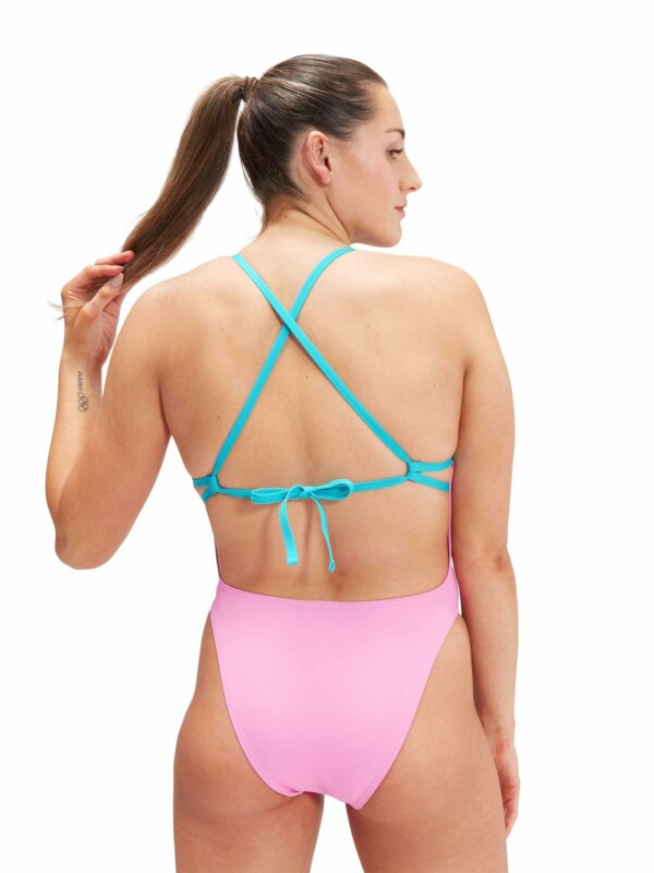 Цял бански за жени Speedo Solid Thin strap rose - Image 3
