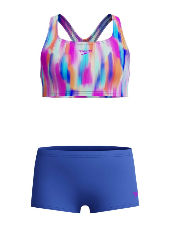 Бански  за деца Speedo printed boyleg 2 части blue
