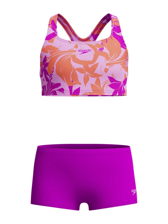 Бански  за деца Speedo printed boyleg 2 части pink