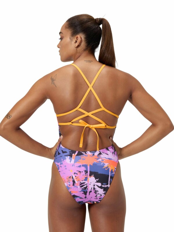 Цял бански за жени Speedо allover digital lattice tieback
